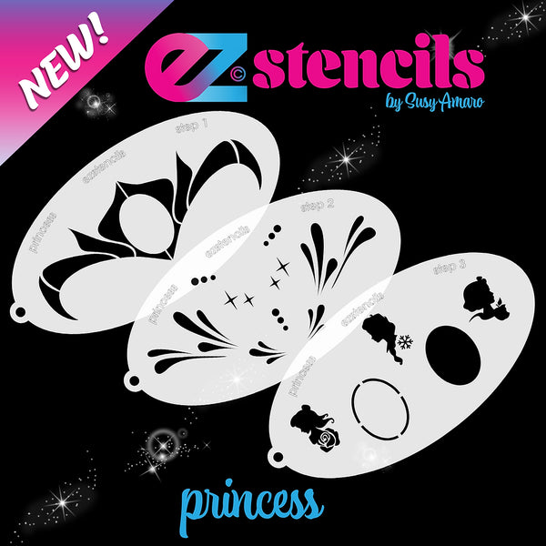 EZ Princess 3 Stencil Set by Susy Amaro Vivid Glitter