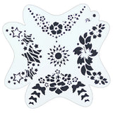 FRISBEE Face Painting Stencil - Flowers and Stars B1