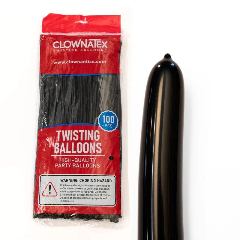 Clownatex 260 Twisting Balloons - Black (100/bag)