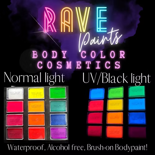 Body Color Cosmetics Face Paint Cake - RAVE Vermilion UV