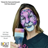 BOLT | Face Painting Brush by Jest Paint - Rainbow Face and Body Brush (2.5" Flat)