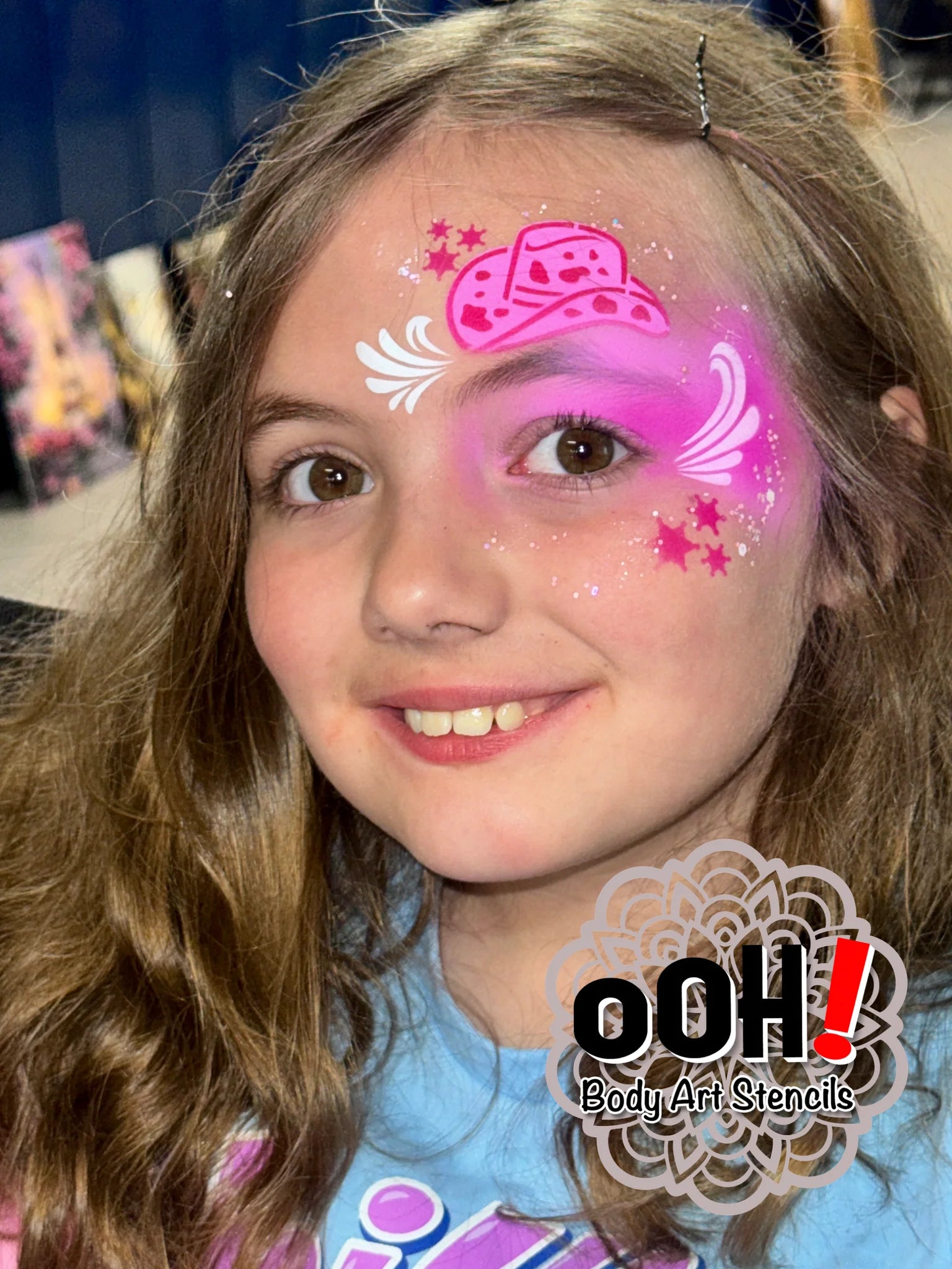 Cowboy Hat Face Paint Stencil C23 - Ooh! Body Art Stencils