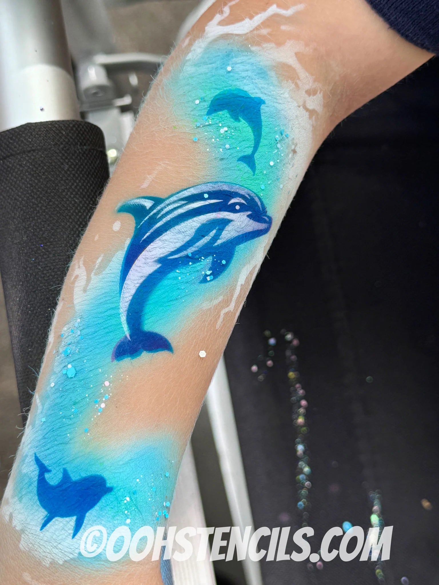 Dolphin Tattoo Stencil T58 - Ooh! Body Art Stencils