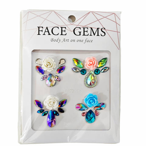 EZ Strokes Face Gem Pretty Roses Bling 4 pc. Bling