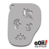 Filigree Brushstroke Airbrush & Face Paint Stencil F21 - Ooh! Body Art Stencils