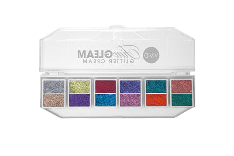Prismatic Palette – 12 Shade Fine Gleam Glitter Cream- Vivid Glitter™