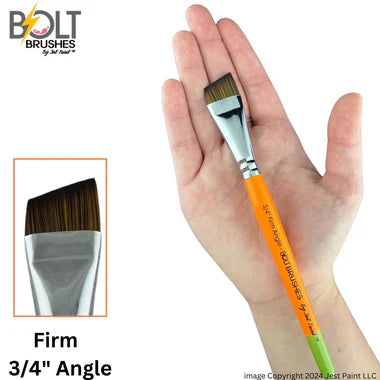 BOLT Face Painting Brushes by Jest Paint | NEW Pointed Handle - 3/4" Angle