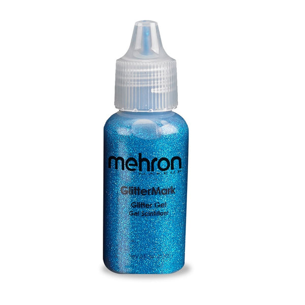 Mehron GlitterMark Make-up Gel – Feiner Glitter, Wasserbasiert, Alkoholfrei, 15 Ml Mit Feinspitze, Blau