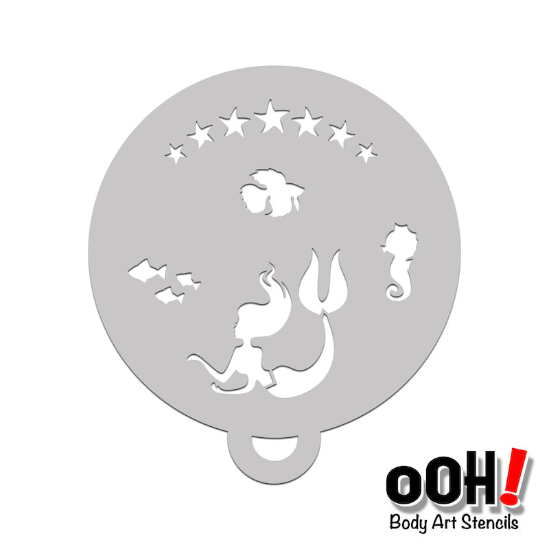 Mermaid Swim Flip Stencil C13 - Ooh! Body Art Stencils