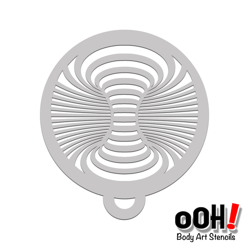 Optical Illusion Swirl Flip Stencil C09 - Ooh! Body Art Stencils