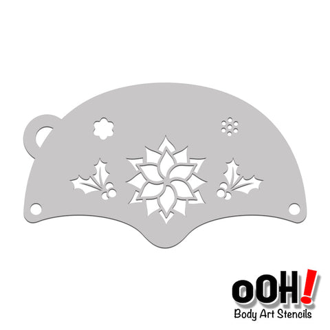 Poinsettia Mask Stencil K14 - Ooh! Body Art Stencils