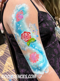 Rose Tattoo Stencil T57  - Ooh! Body Art Stencils