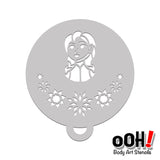 Snowflake Princess Flip Stencil C21 - Ooh! Body Art Stencils