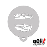 Sports Car Flip Stencil C15 - Ooh! Body Art Stencils