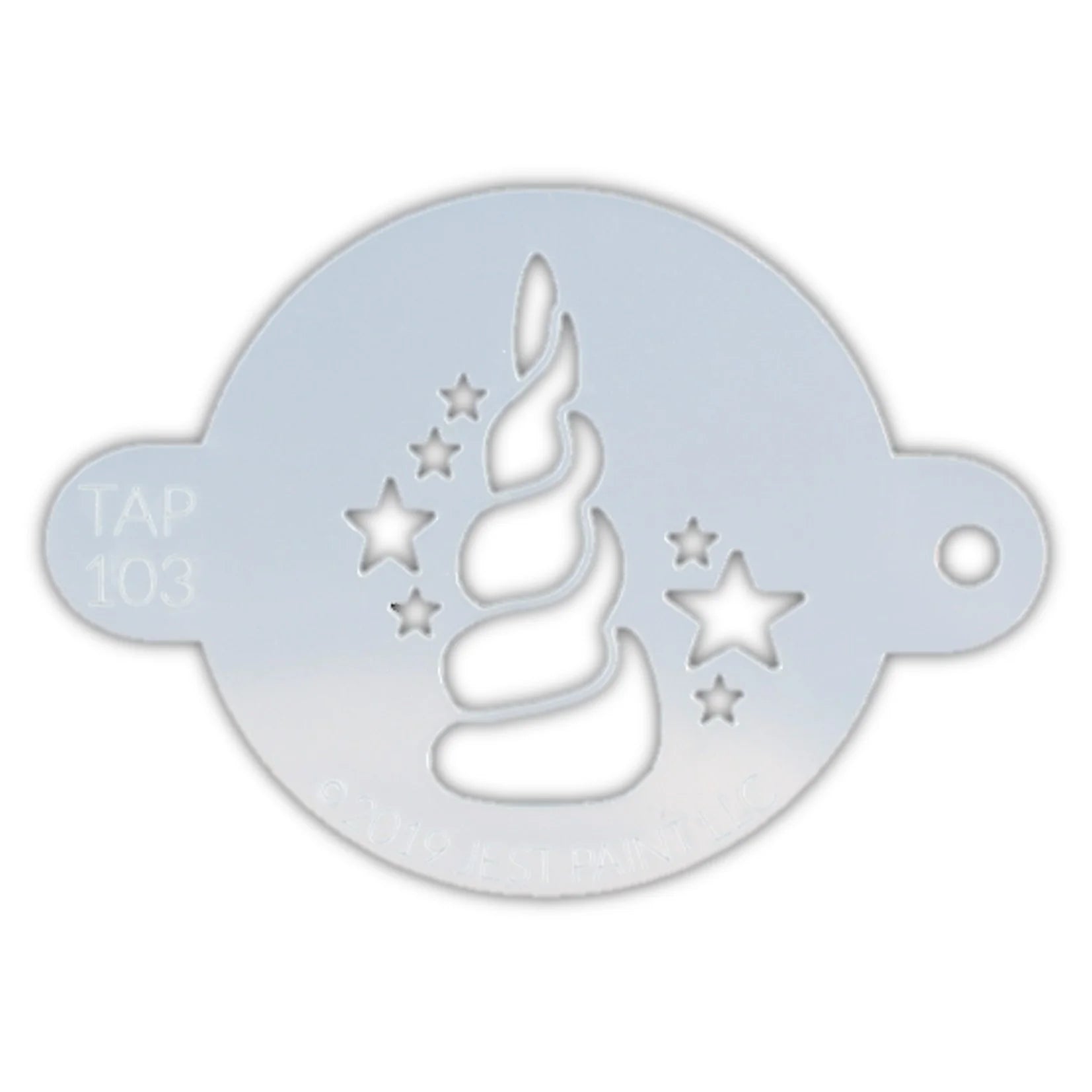 TAP 103 Face Painting Stencil - Unicorn Horn with Stars