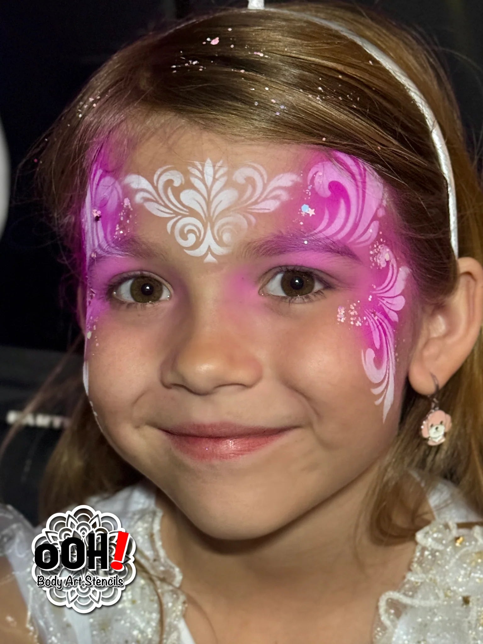 Filigree Brushstroke Airbrush & Face Paint Stencil F21 - Ooh! Body Art Stencils