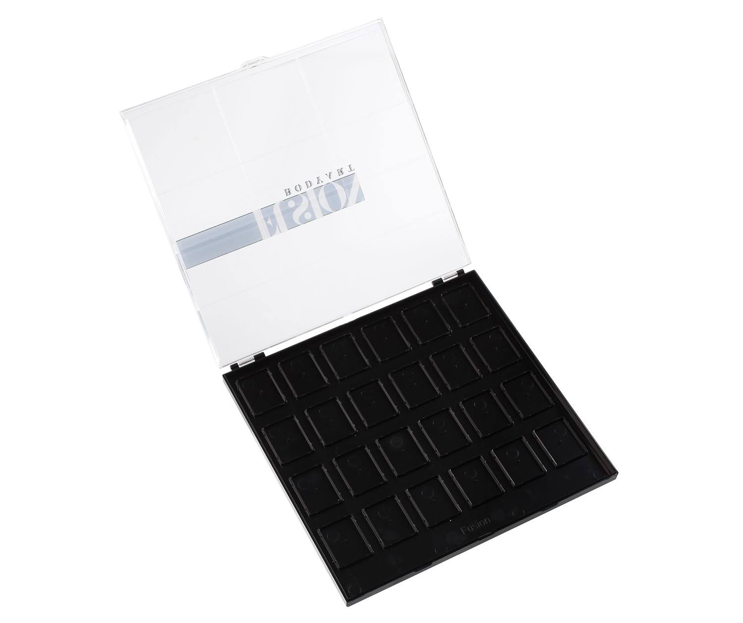 Fusion | Empty Mini Split Cake /Glitter Cream Palette - (pots not included) Black Case - 24 SLOTS
