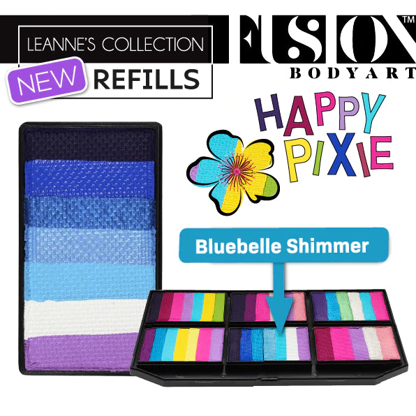 Fusion Body Art | Leanne's Happy Pixie Petal Palette Refill - BLUEBELLE SHIMMER 25gr