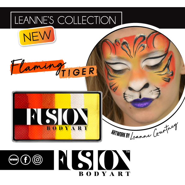 Fusion Body Art | Leanne's Palette Refill - FLAMING TIGER XL 25gr (Non Neon)