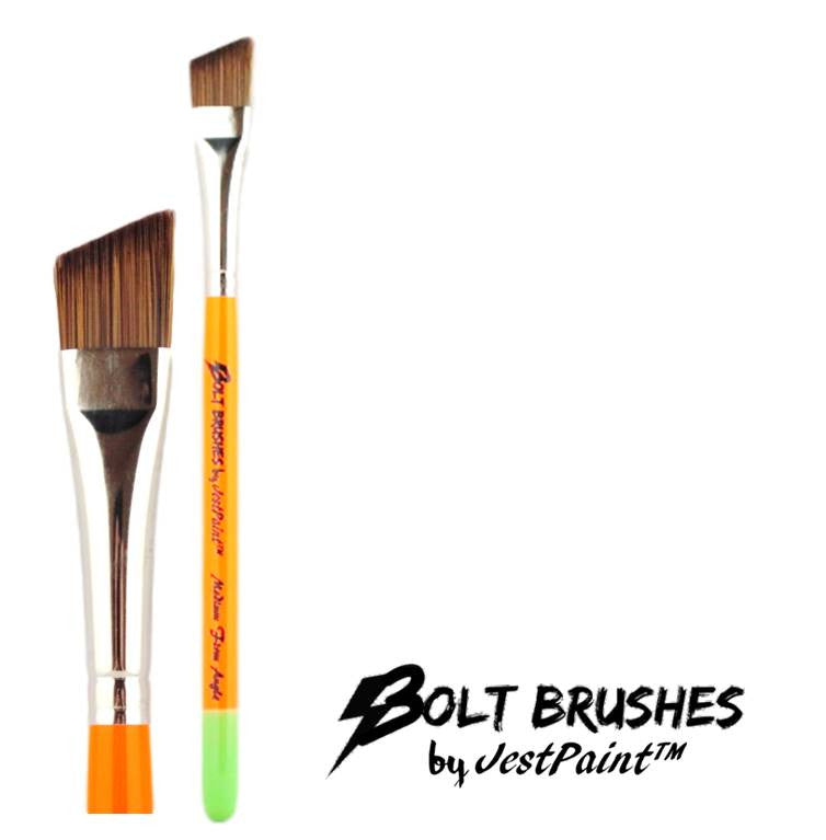 BOLT Face Painting Brushes by Jest Paint - Medium FIRM Angle (1/2")