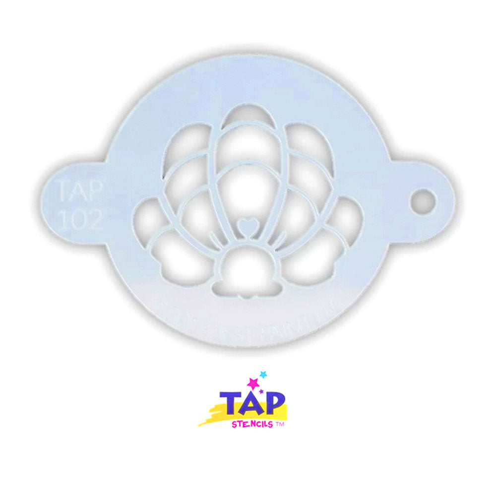 TAP 102 Face Painting Stencil - Mermaid Crown Clam Shell