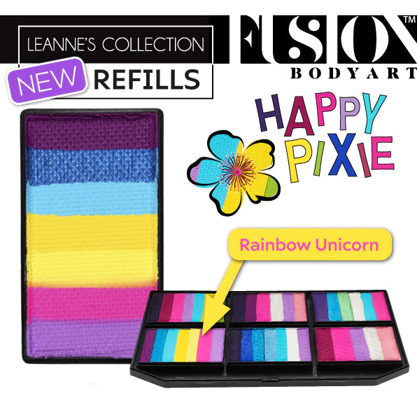 Fusion Body Art | Leanne's Happy Pixie Petal Palette Refill - RAINBOW UNICORN 25gr