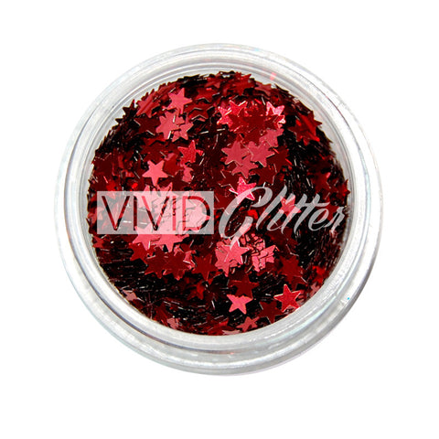 Red Stars - Chunky Glitter