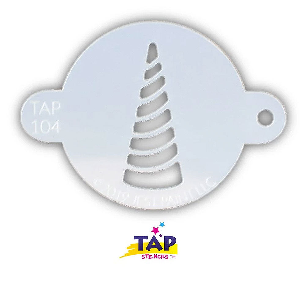 Tap Face Painting Stencil - Unicorn Horn Swirl