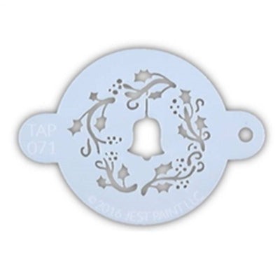 TAP Face Painting Stencil - Christmas Wreath with Bell (071)
